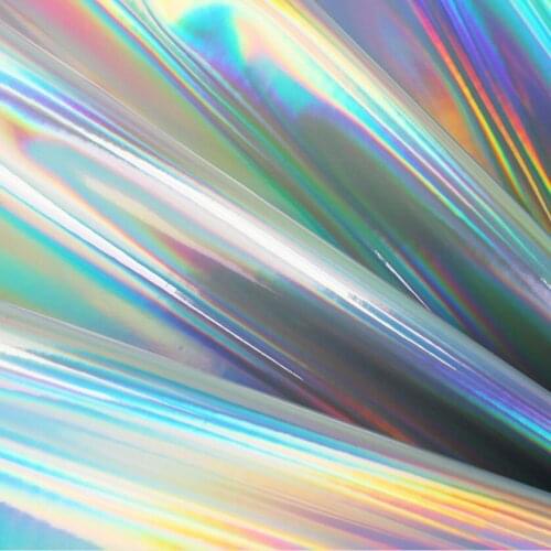 10 yards*137cm roll Laser Mirror PU Leather Fabric New European eco-friendly brushed bottom holographic artificial leather