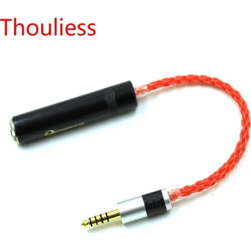 Thouliess UPOCC Single Crystal Copper4.4mm TRRS Balanced Male to 6.35mm TRS 3pin Female Audio Adapter Cable 4.4mm to 1/4 6.35mm