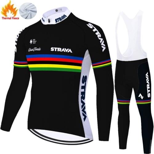 Strava Winter Thermal Fleece Traje Cycling Jersey Men 자전거 Masculino Roupa Conjunto Ropa Ciclismo Hombre Maillot Ciclismo Hombre