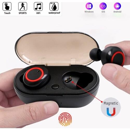 Y50TWS Bluetooth 5.0 Wireless Stereo Earphones Earbuds In-ear Noise Reduction Waterproof Headphone With Charging Box For Sports