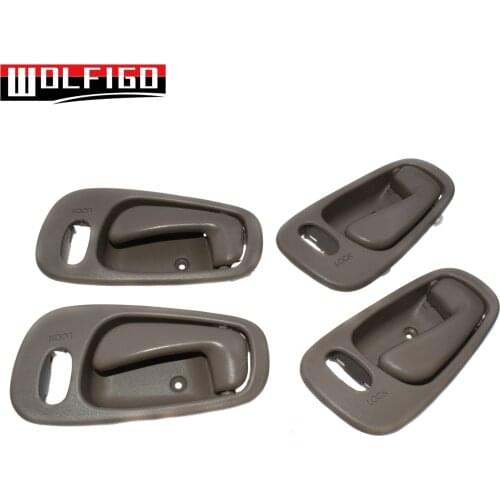 WOLFIGO 1 PC / 2PCS / 4 PCS Beige Inner Door Handles with Power Lock Hole Front Rear Left Right For Toyota Corolla 69206-02060