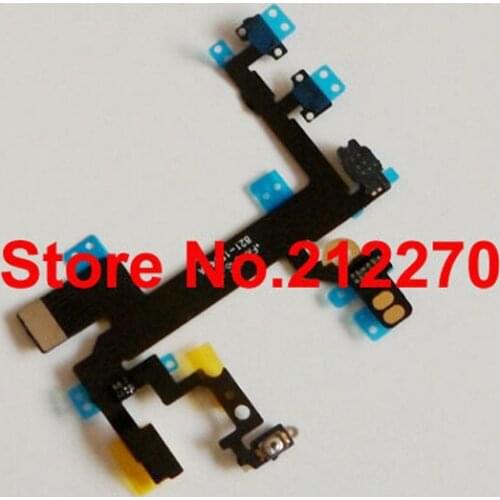 YUYOND Free DHL EMS New Power Mute Volume Button Switch Connector Flex Cable Ribbon For iPhone 5S 200pcs/lot