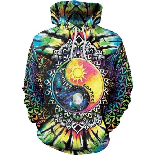 YX GIRL Colorful graffiti fashion 3D hooded sweatshirt Cool streetwear Couple pullover Dropshipping and Wholesale