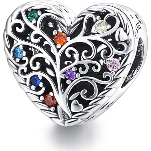 DISINIYA 925 Sterling Silver Original Charm Tree of Life CZ Silver for Brand Jewelry DIY Bracelet Make for Women Girl ZSCC311608