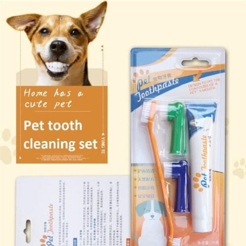 Pet Products Dog Supplies Pet dog Toothbrush Set Puppy Toothbrush Toothpaste Dog Cat Tooth Back Up Brush Care Set