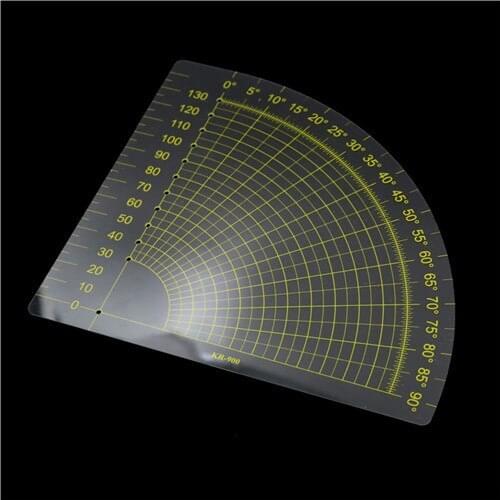 1PC DIY Sewing Tools Quilting Patchwork Scrapbook 16x16cm Tailor Circle Fan Foot Seam Ruler