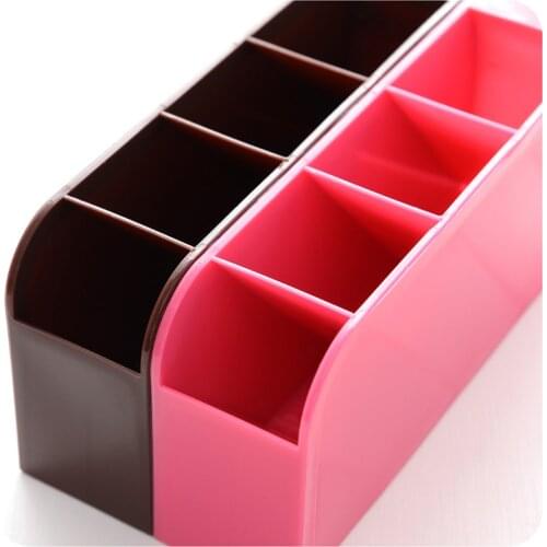 1PC Multi-function Plastic PP Desktop Storage Box Case 4 Grid Sub-grid Make up Cosmetic Holder Desk Pen Pencil Organizer