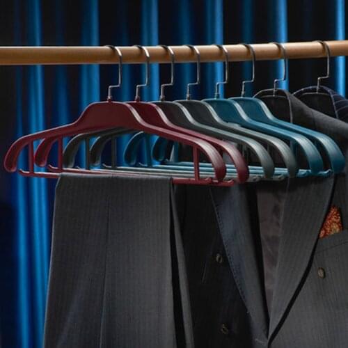 10pcs/lot 39cm Heavy duty Non Slip No Shoulder Bump Suit Hangers Chrome Hooks Space Saving Clothes Hanger for Coat Sweater Jeans