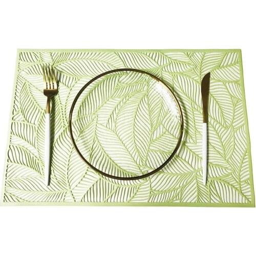 2Pcs Summer Hollow Leaf Heat Insulation Placemat Dish Cup Mat Dining Table Decor
