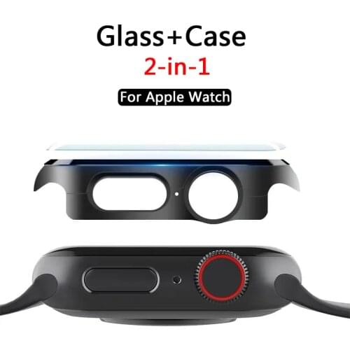 360 Curved Edge Frame Screen Protector for Apple Watch 38mm 42mm 40mm 44mm Series SE 6 5 3 Full Cover Tempered Glass for iWatch