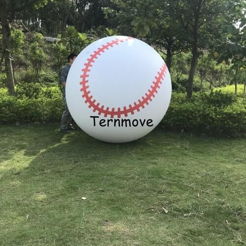 Promotional 2m flying giant inflatable Baseball replica and 2.5m baseball helium balloon for outdoor sports event decoration