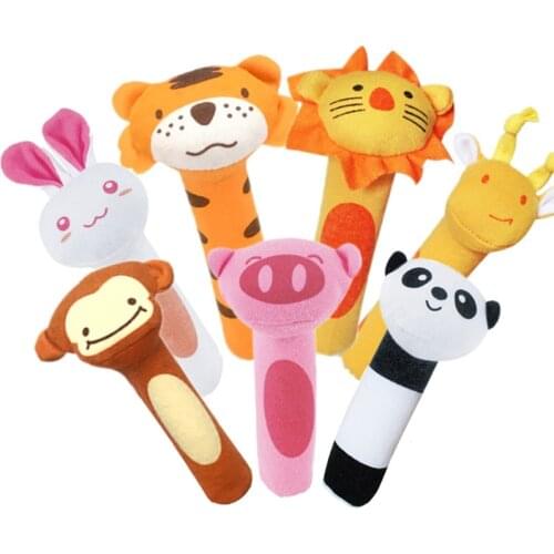 Baby Rattle Mobiles Cute Baby Toys Cartoon Animal Hand Bell Rattle Soft Toddler Oyuncak Plush Bebe Toys 0-12 Months