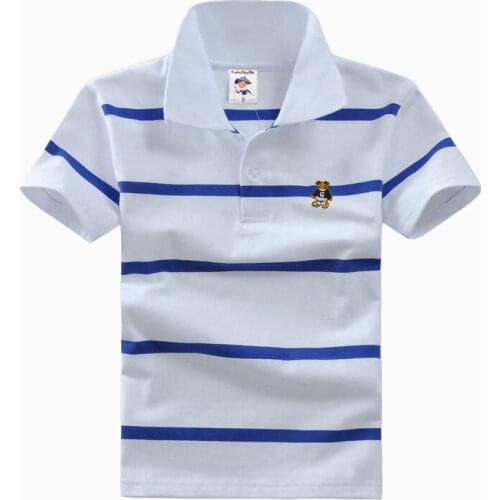 High quality variety of 3-12 year old boy summer short sleeve lapel and sleeveless round neck cotton striped childrens T-shirt