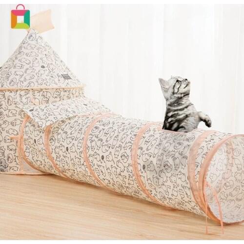 Cat Toys Cat Tunnel Toy Pop Up Collapsible Cat Cube Kitten Indoor Outdoor Toys Tent Pet Tunnel Toy Foldable Pet Cozy