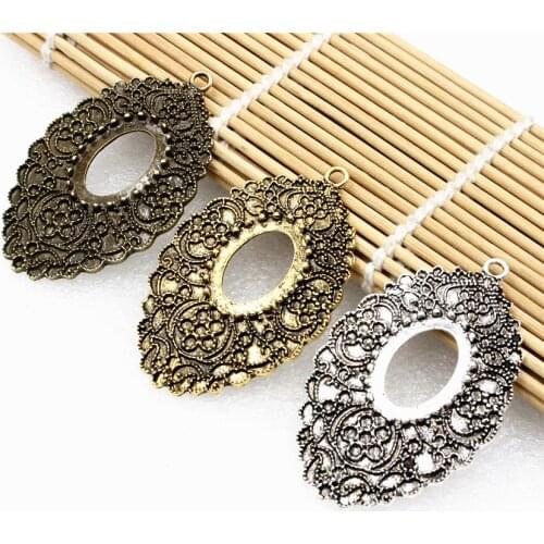 Fit 18x25mm Cabochons Antique Silver/Gold Cameo/Glass Frame bezel Settings Tray Blank DIY Accessory Making 3pcs/lot K02601