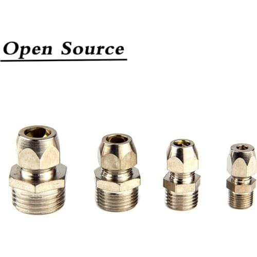 1/8" 1/4" 3/8" 1/2" BSP Male Thread 4 6 8 10 12 14 16mm OD Tube Brass Ferrule Tube Compression Fitting Connector Water Oil Gas