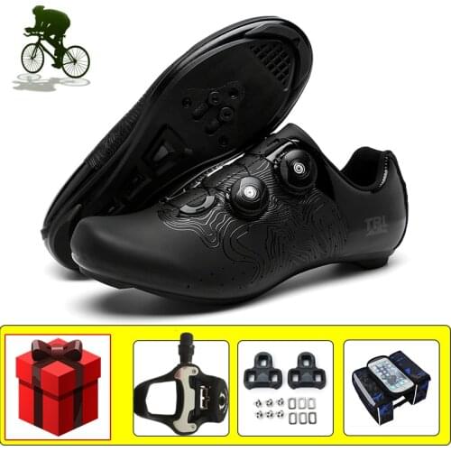 Road Cycling Sneakers Breathable Self-locking Racing Bicycle Shoes Add Pedals Sapatilha Ciclismo Bicicleta Triatlon Flat Shoes