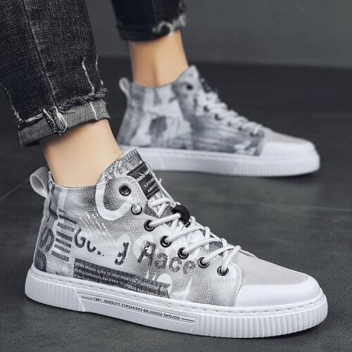 Mens Shoes Canvas Shoes All-Match Mens Casual Korean Version Of The Trend Of High-Top Shoes 2021 New Spring Sports Shoes