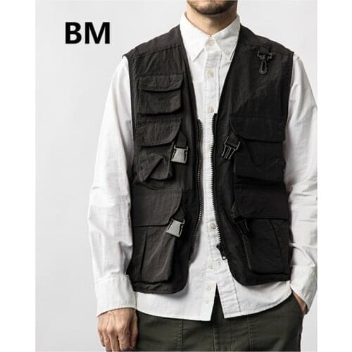 Japanese Streetwear Fashion Vest Men Clothing 2020 Harajuku Casual Work Jacket Techwear Outdoor Coat Korean Clothes Male