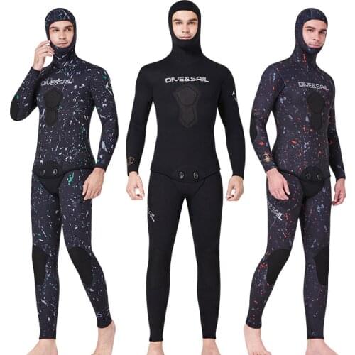 1.5/3/5/7mm Neoprene Men Women Wetsuits Hooded Splittable Professional Warmth Diving Suit Water Sports Snorkeling Surfing Suit