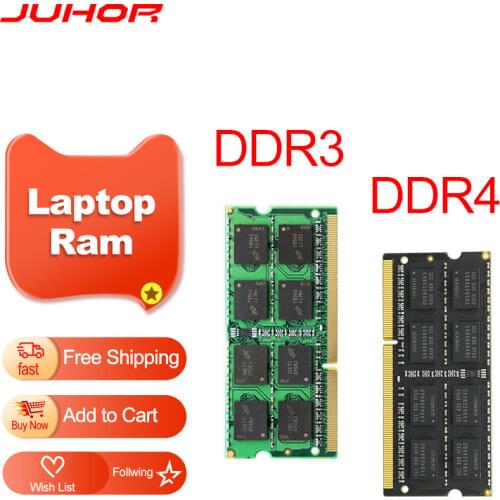 JUHOR DDR3 Laptop Ram 4GB 8GB DDR3L 1333MHZ 1600MHZ 1.35V 1.5V Notebook Memory Sodimm Memoria