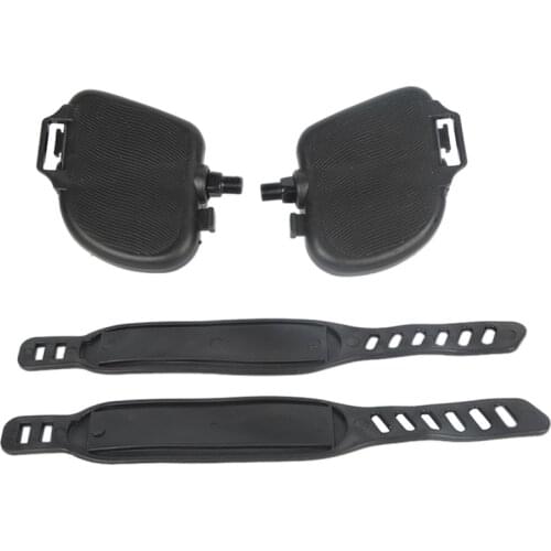 1Pair Exercise Bike Pedal Widened Bicycle Pedal With Pedal Straps For Exercise Bike Stationary Cycle Home