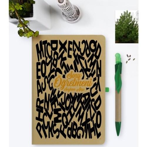 Personalized Class Teacher Environmentalist Notebook and Seeded Pen Set-3