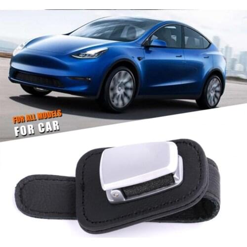 Portable Glasses Holder Clip Faux Leather Visor Sunglasses Ticket Card Clip Holder for Vehicles Car Accessories