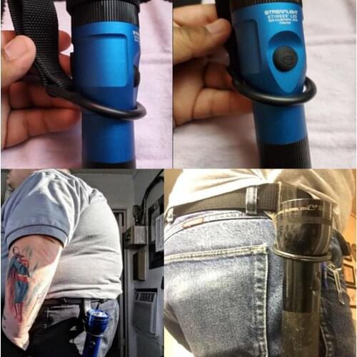 Slide-On Duty Belt Ring Holder For Maglite C Cell Black Durable Flashlight Ring Metal For Hunting Web L6M6