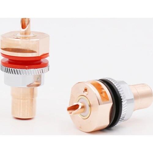 Viborg X 4pcs High quality New Brand none plating 99.995% pure copper Hifi Audio Power amplifier RCA Female sockets