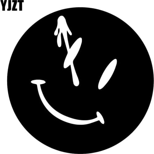 YJZT 15.7X15.7CM Watchmen Smiley Face Rear Windshield Vinyl Decals Car Stickers C25-1150