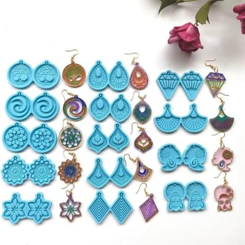 Earrings Epoxy Resin Mold Keychain Pendant Silicone Mould DIY Crafts Jewelry Necklace Ear Studs Casting Mold for Women