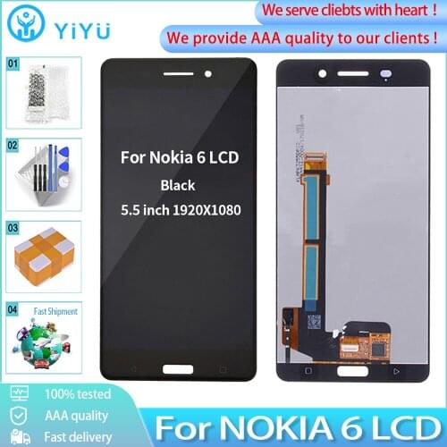 5.5" Screen For Nokia 6 TA-1021 TA-1033 TA-1025 LCD Display Touch Screen Digitizer Assembly Replacement For Nokia 6 LCD Display
