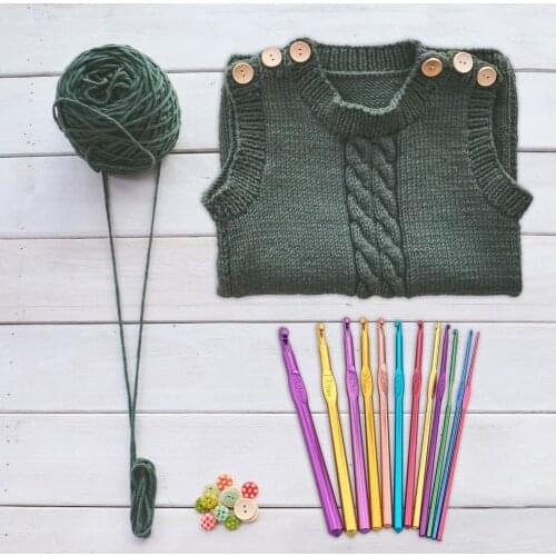 Long Lasting 1 Set Unique Alumina Anti-slid Handle Crochet Hook Multicolor Knitting Crochet Hook Practical for Patchwork