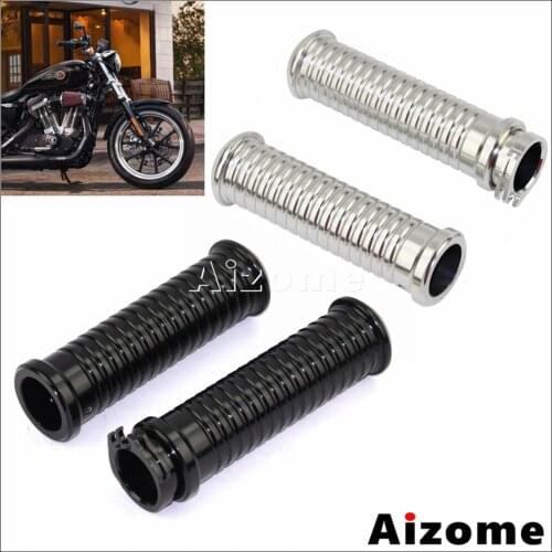 1Pair Motorcycle 1" 25mm Handle Aluminum Handlebar Grips Retro Motorbike Vintage Hand Grips For Harley Cafe Racer Chopper Honda