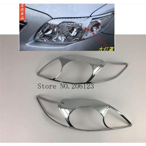 Car body front head Light lamp frame stick styling cover trim 2pcs For Toyota Corolla Altis 2007 2008 2009 2010