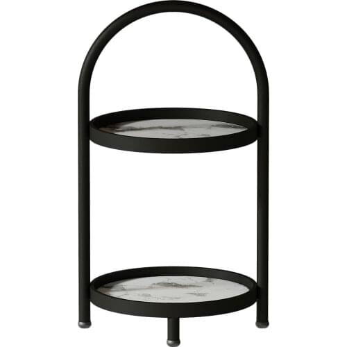 2 Tiers White Marble Patterned Cosmetic Jewelry Bathroom Organizer Bathroom Shelf Storage Rack Display Stand Shelves Cosmetics