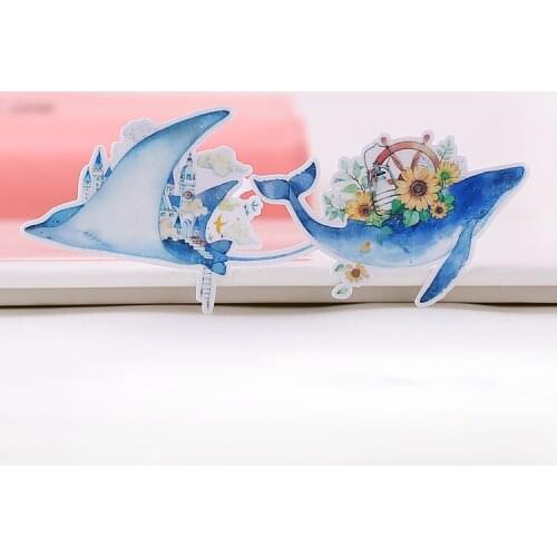20PCS Blue whale dream Stickers Crafts And Scrapbooking stickers book Student label Decorative sticker DIY Stationery
