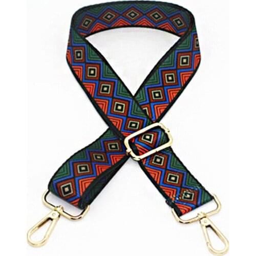 2018 New Handbags Strap Plaid Triangle National Design Canvas Women Bag Straps Replacement Trendy Shoulder Straps KZ151353