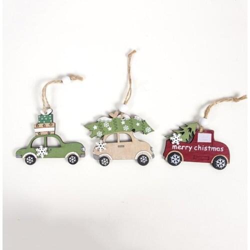 3PCS/LOT Christmas Wooden Pendants Christmas Ornaments Christmas Tree Decorations DIY Wood Crafts Tags LX8307