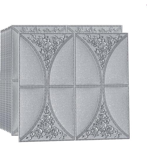 3D Foam Wallpaper European Style Rose Pattern Solid Color Wall Stickers Ceiling Stickers Childrens Room Living Room Background