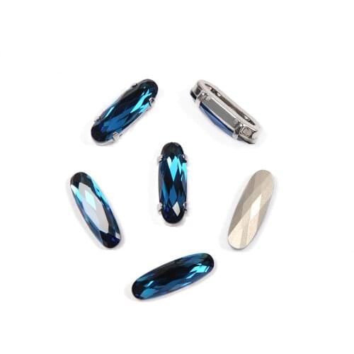 4161 Montana Zircon Elongated Baguette Sewing Rhinestones Point Back DIY Crafts Strass Crystals For Needlework