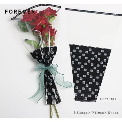 50pcs Small Bouquet Wrapping Paper Mini Waterpproof Transparent Rose Wrapping OPP Bag