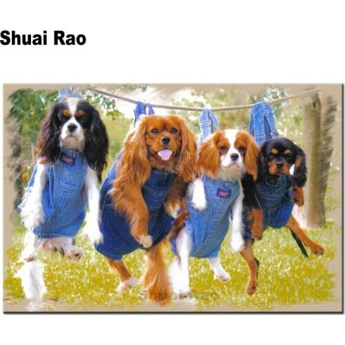 5d diy diamond painting Cavalier King Charles Spaniel Dogs cross stitch mosaic diy square/round diamond embroidery funny pet