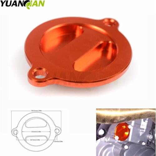 Motorcycle Accessories Motorcycle Aluminum CNC Orange Cover Engine Oil Filter Cover Cap For 125/200/390