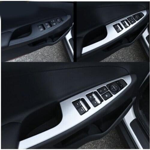 ACCESSORIES FIT FOR HYUNDAI TUCSON TL 2015 2016 CHROME INTERIOR DOOR WINDOW SWITCH PANEL COVER TRIM BEZEL MOLDING GARNISH