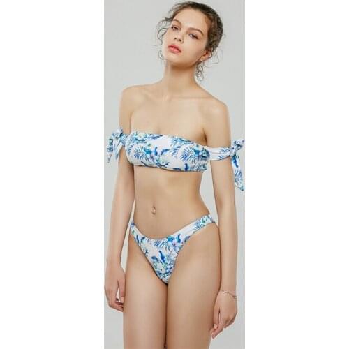 Off Shoulder Bandeau High Waist Bikini