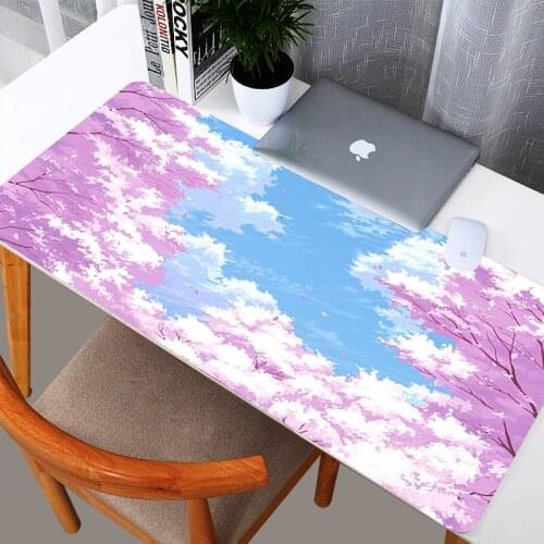 Cherry Blossom Flower Design Diy Design Large Extended Pink Mousepad Size 300mmx900mm Gaming Mat Mouse Pad Desk Mat