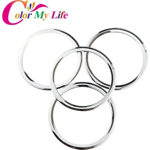 Color My Life Car Chrome Door Stereo Speaker Ring Cover Speaker Trim Sticker for Nissan Sunny 2011 2012 2013 2014 2015 2016 Cars