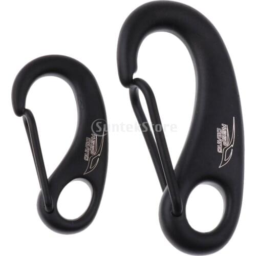 Scuba Diving 50mm 70mm 316 Stainless Steel Egg Shape Quick Link Carabiner Snap Hook Buckle Black Metal Clip
